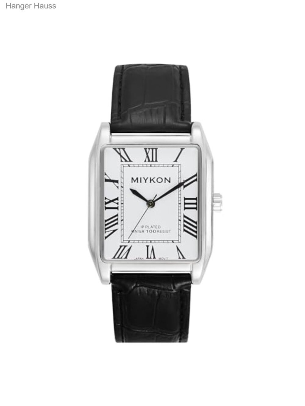 Vintage Men's Square Tank Watch, Genuine Leather Strap, Water Resistant